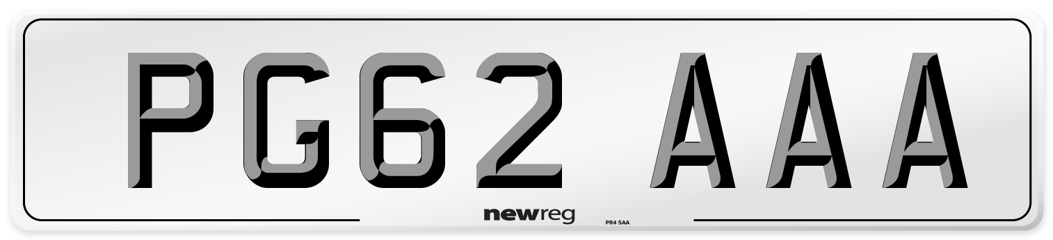PG62 AAA Number Plate from New Reg